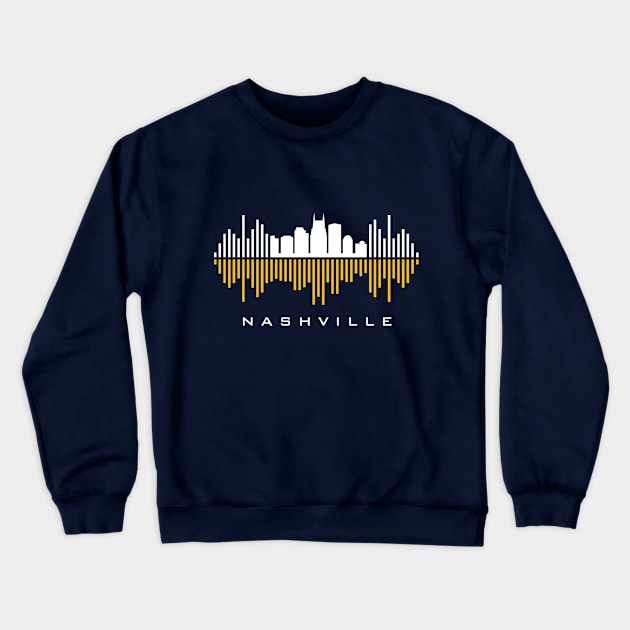 Nashville Soundwave Crewneck Sweatshirt by blackcheetah